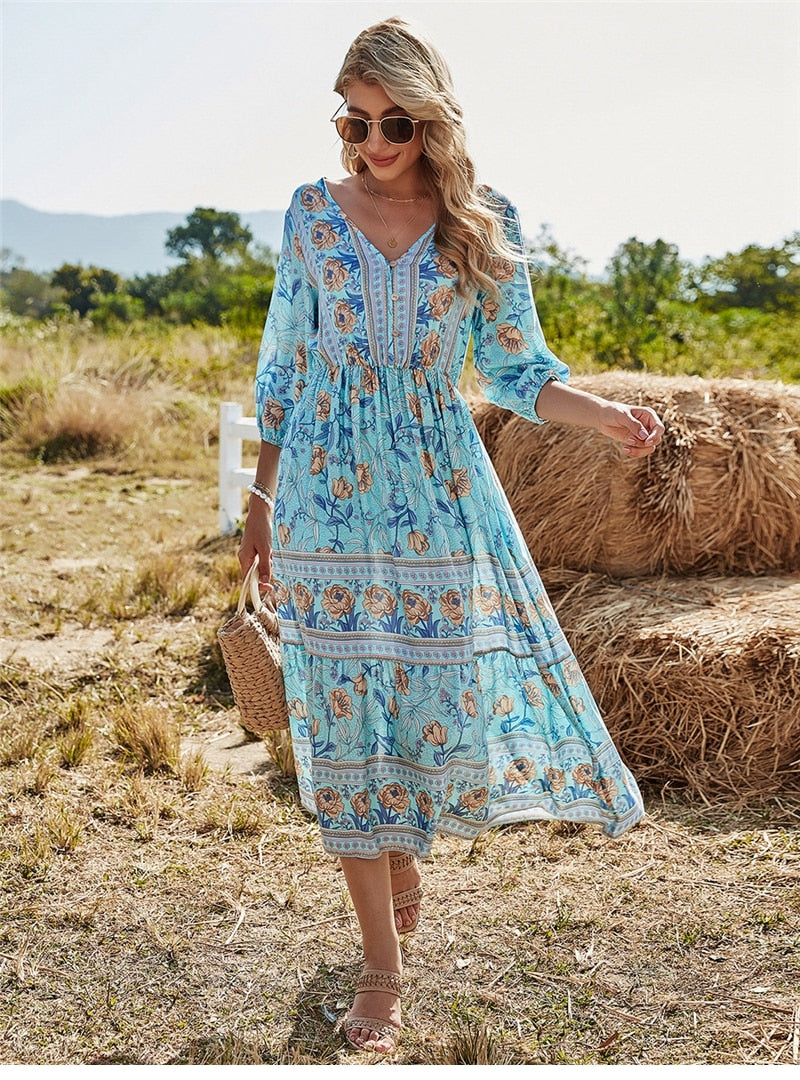 Béa Robe d'Été Femme | Silhouette Flottante, Style Bohème Chic