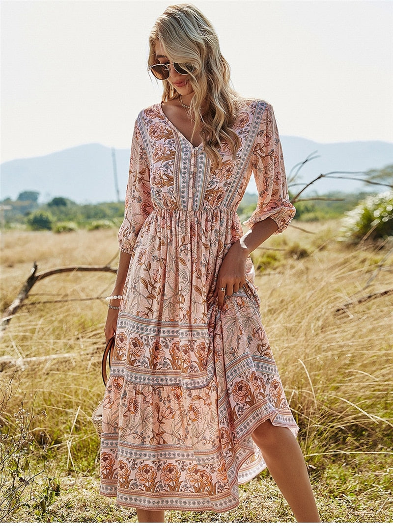 Béa Robe d'Été Femme | Silhouette Flottante, Style Bohème Chic