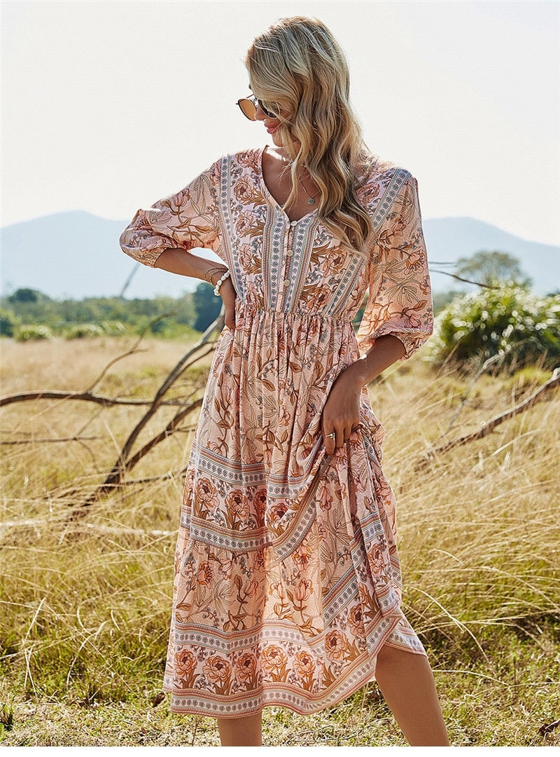 Béa Robe d'Été Femme | Silhouette Flottante, Style Bohème Chic