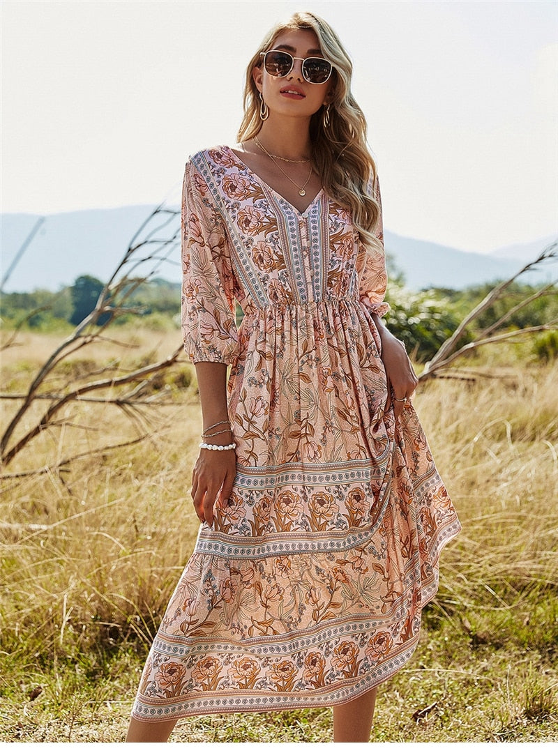 Béa Robe d'Été Femme | Silhouette Flottante, Style Bohème Chic