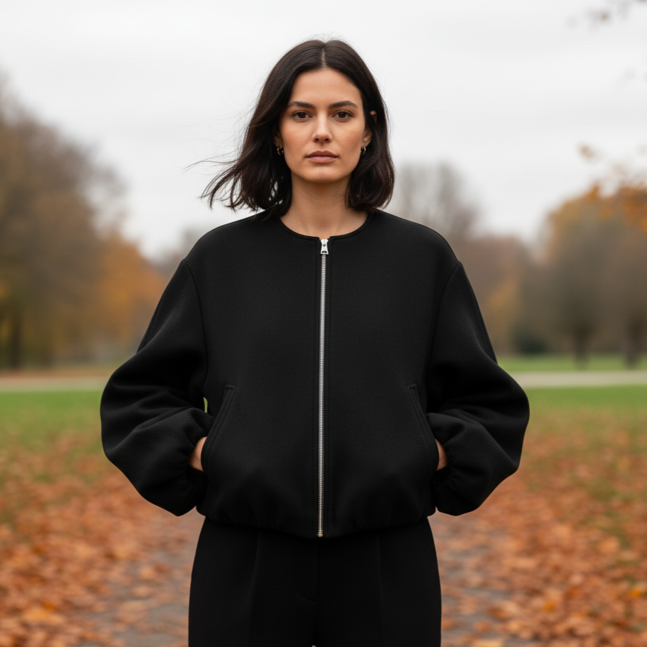Blouson aviateur d'hiver Lisana pour femme | Zippé, style rétro 1