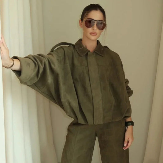 Blouson aviateur en daim Garda pour femme | Manches courtes, longues et zippées 0