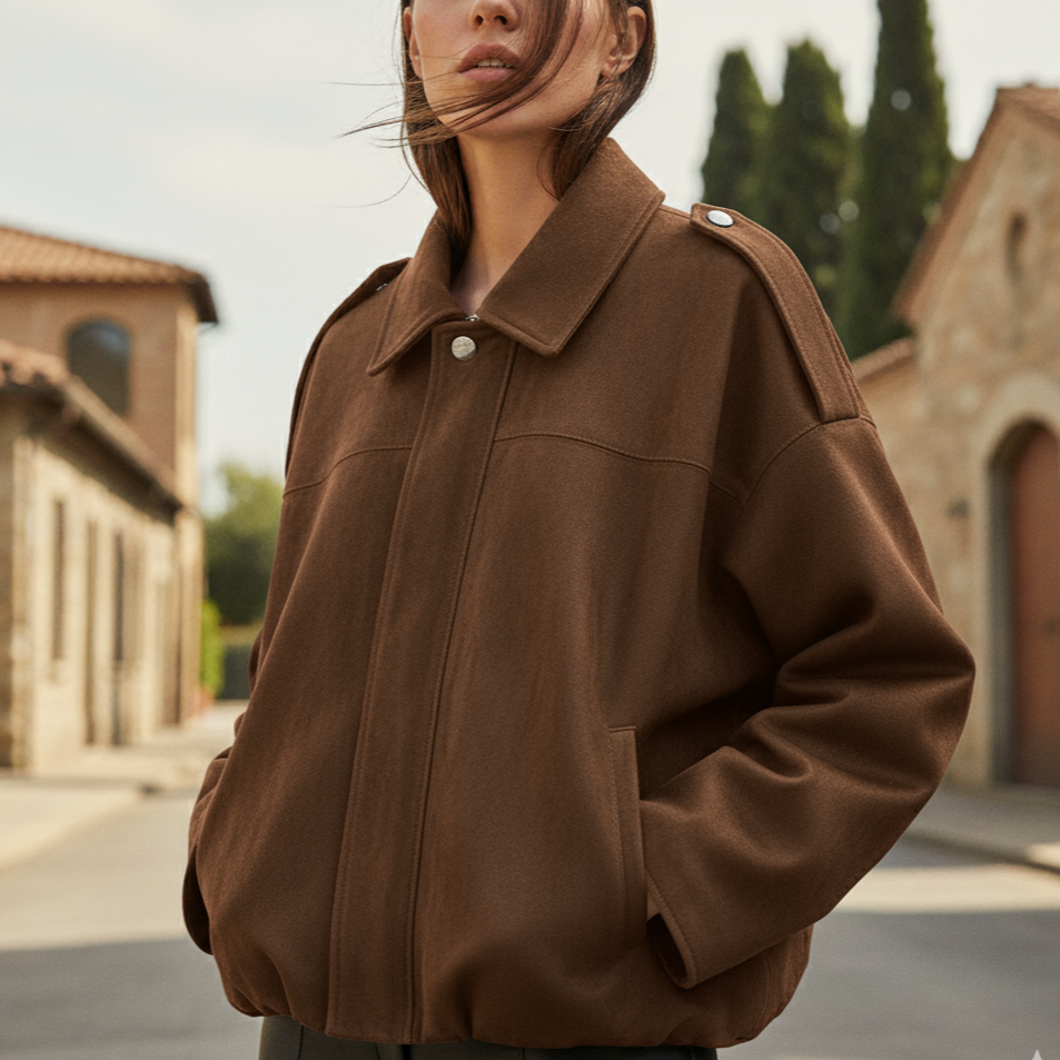 Blouson aviateur en daim Garda pour femme | Manches courtes, longues et zippées 4