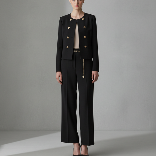 Ensemble blazer croisé Birgit pour femme | avec pantalon taille haute 0