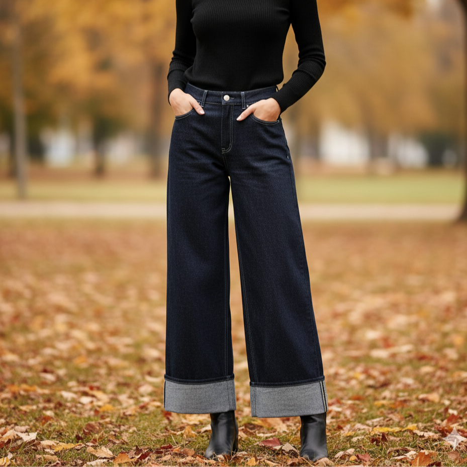 Vyra Ensemble en Jean Femme Vintage | Veste et Pantalon, Coupe Ajustée, Poches Pratiques