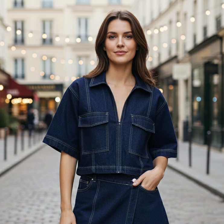 Léona Chemises en Jean Décontractées pour Femme | Courtes, Stylées, Confortables