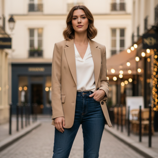 Elixia Veste Femme Chic en Tissu Léger | Coupe Droite, Élégante, Polyvalente