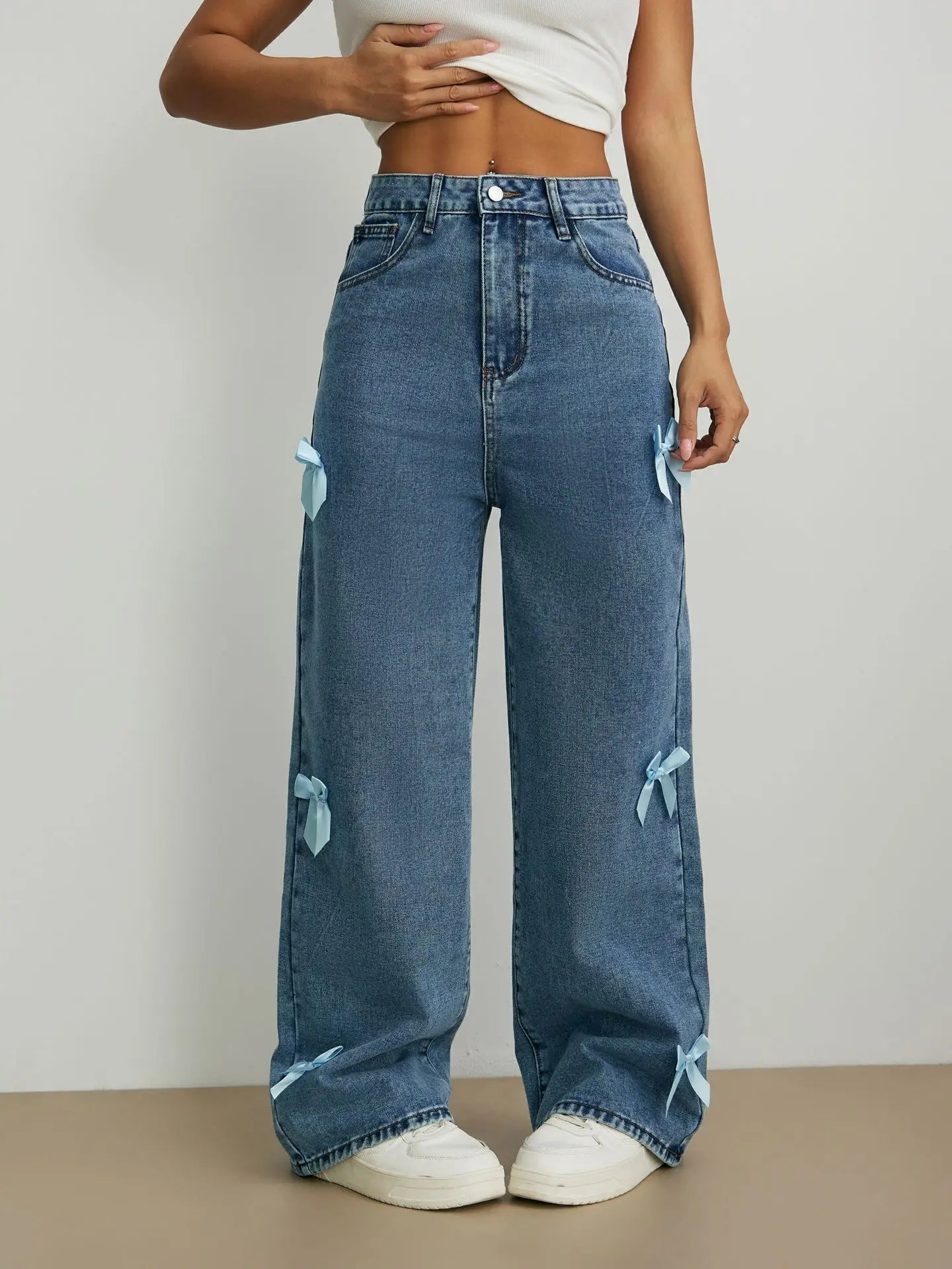 Liora Jeans Femme Évasés Taille Haute pour Femme | Délavés, Vintage, Confortables 5