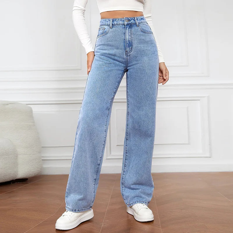 Liora Pantalons Baggy Femme Taille Haute en Jean | Style Rétro, Confort Optimal 6