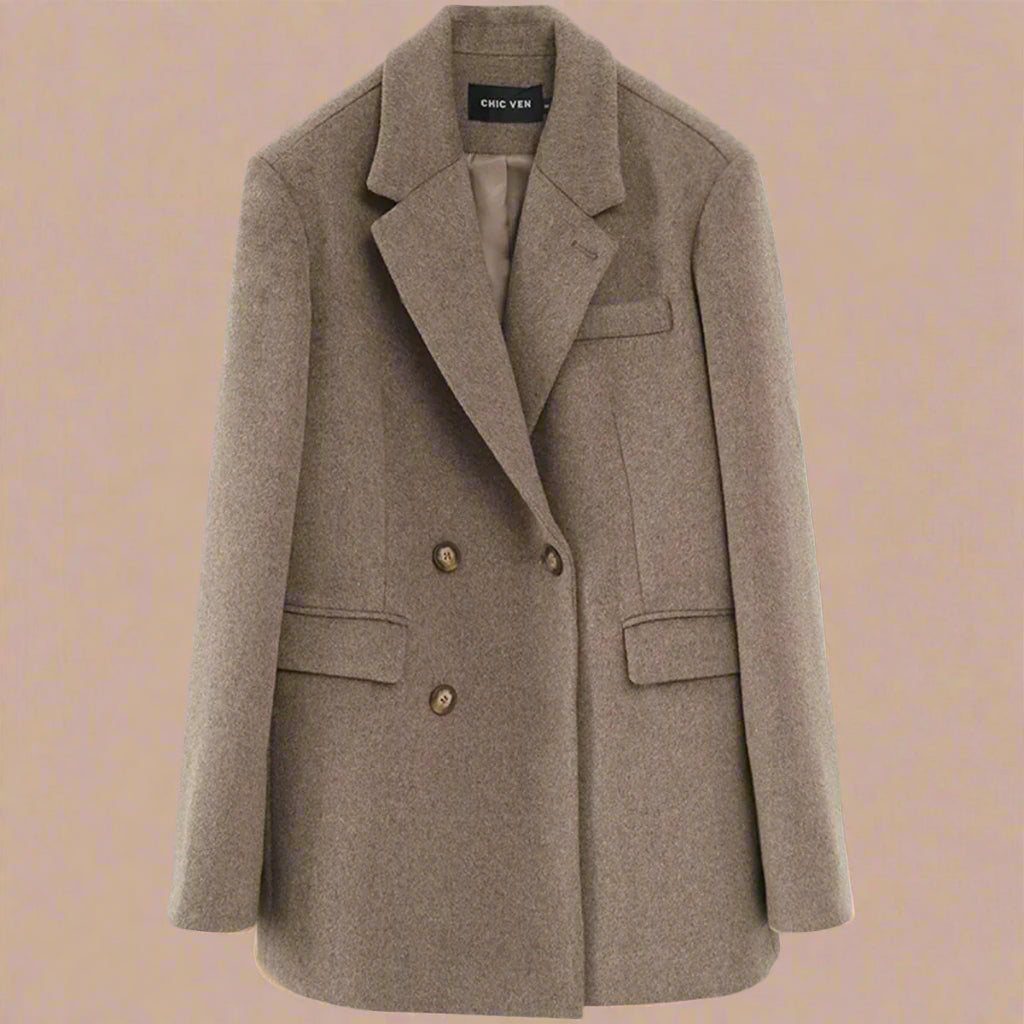 Liora Veste Blazer Femme Noir en Laine Mélangée | Épais, Confortable, Élégant 3