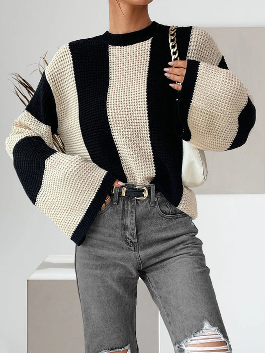 Lira Hauts en Tricot Colorblock à Manches Longues pour Femme | Confortables, Décontractés 0