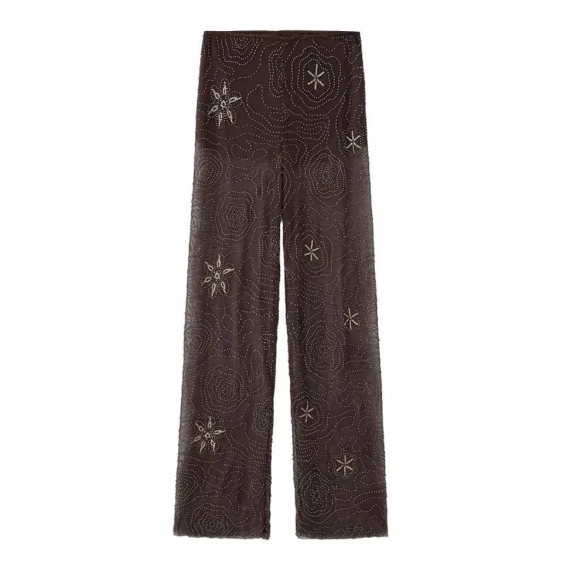 Luma Pantalons Femme Baggy à Paillettes | Taille Haute, Légers, Respirants 2