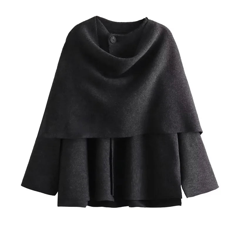 Manteau femme Carso avec châle asymétrique | Tissu, manches longues 6