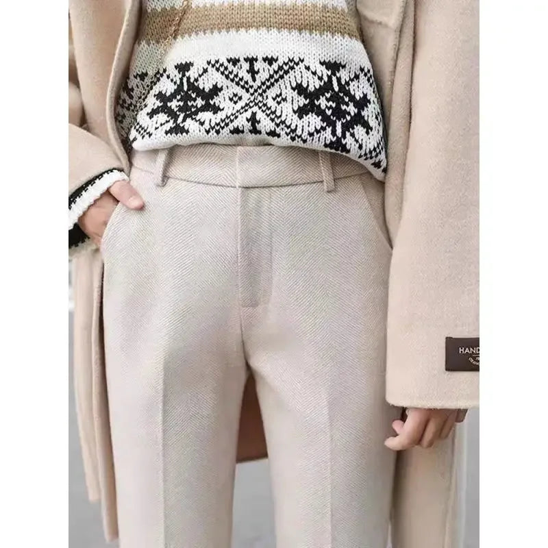 Pantalon élégant en tweed Tavia pour femme | Taille haute, effet amincissant 2