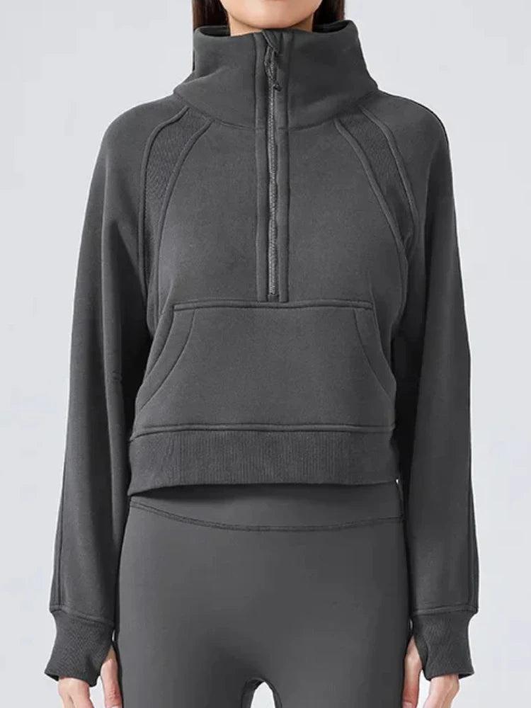 Pull col roulé demi-zippé Pearl pour femme | Polaire chaude pour l'hiver 0