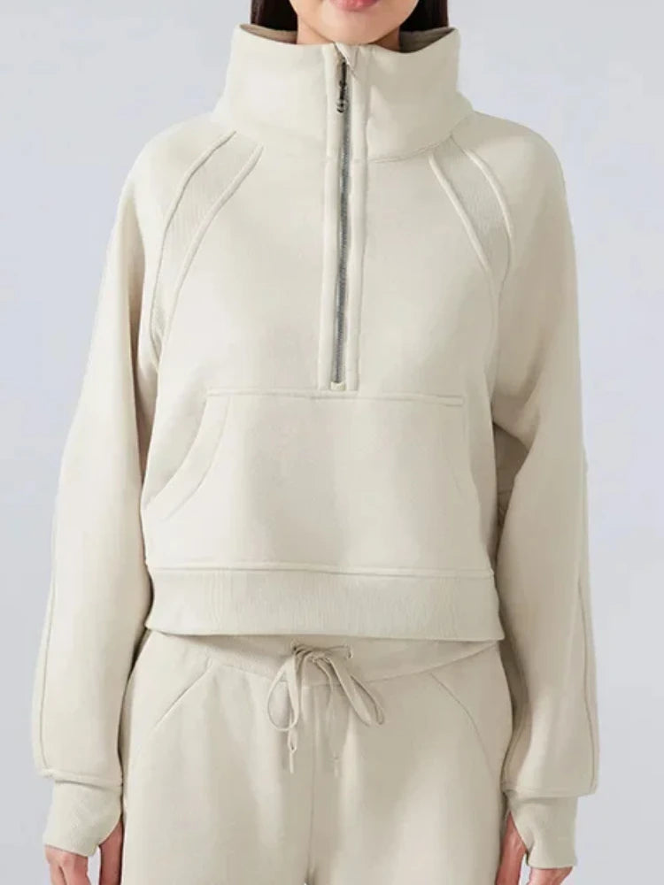 Pull col roulé demi-zippé Pearl pour femme | Polaire chaude pour l'hiver 1