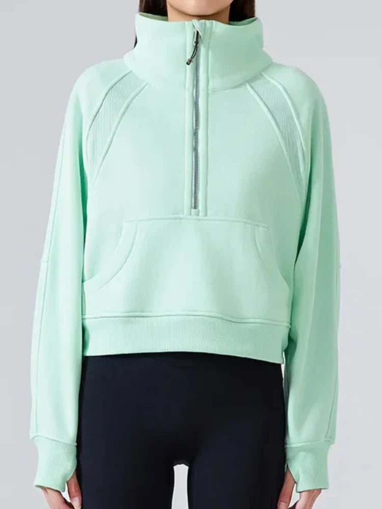 Pull col roulé demi-zippé Pearl pour femme | Polaire chaude pour l'hiver 2