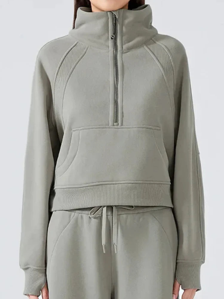 Pull col roulé demi-zippé Pearl pour femme | Polaire chaude pour l'hiver 4