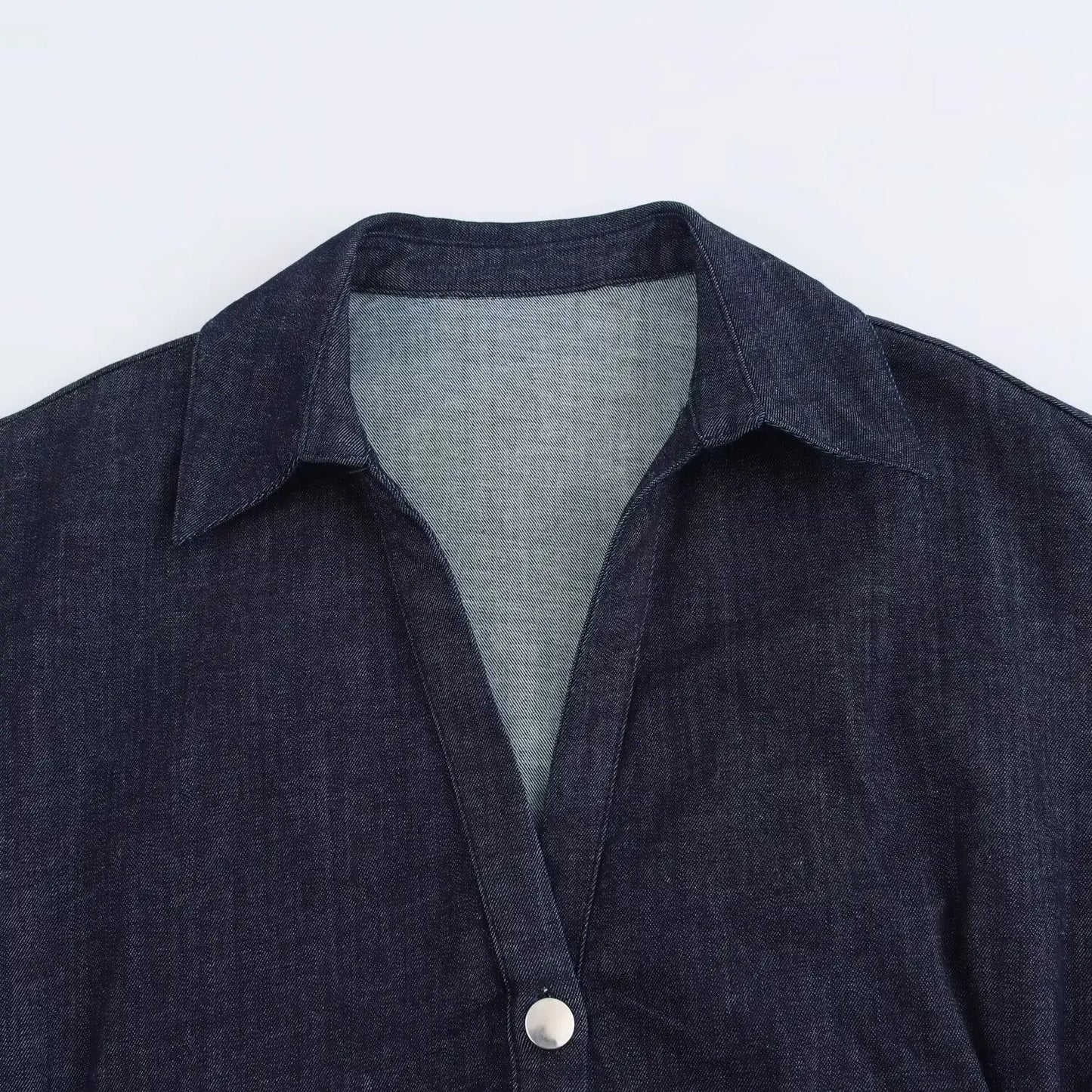 Robe midi ajustée en jean Daria | Ceinture plissée et fermeture éclair latérale 6