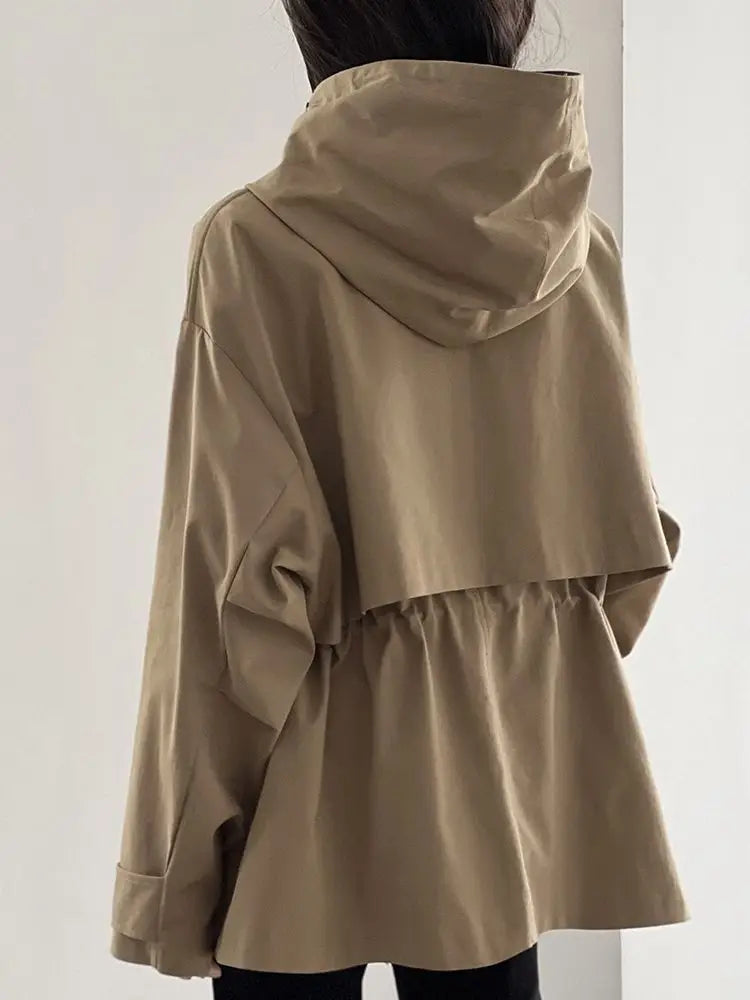Trench-coat court à capuche pour femme Luma | Coton, épaules larges 3