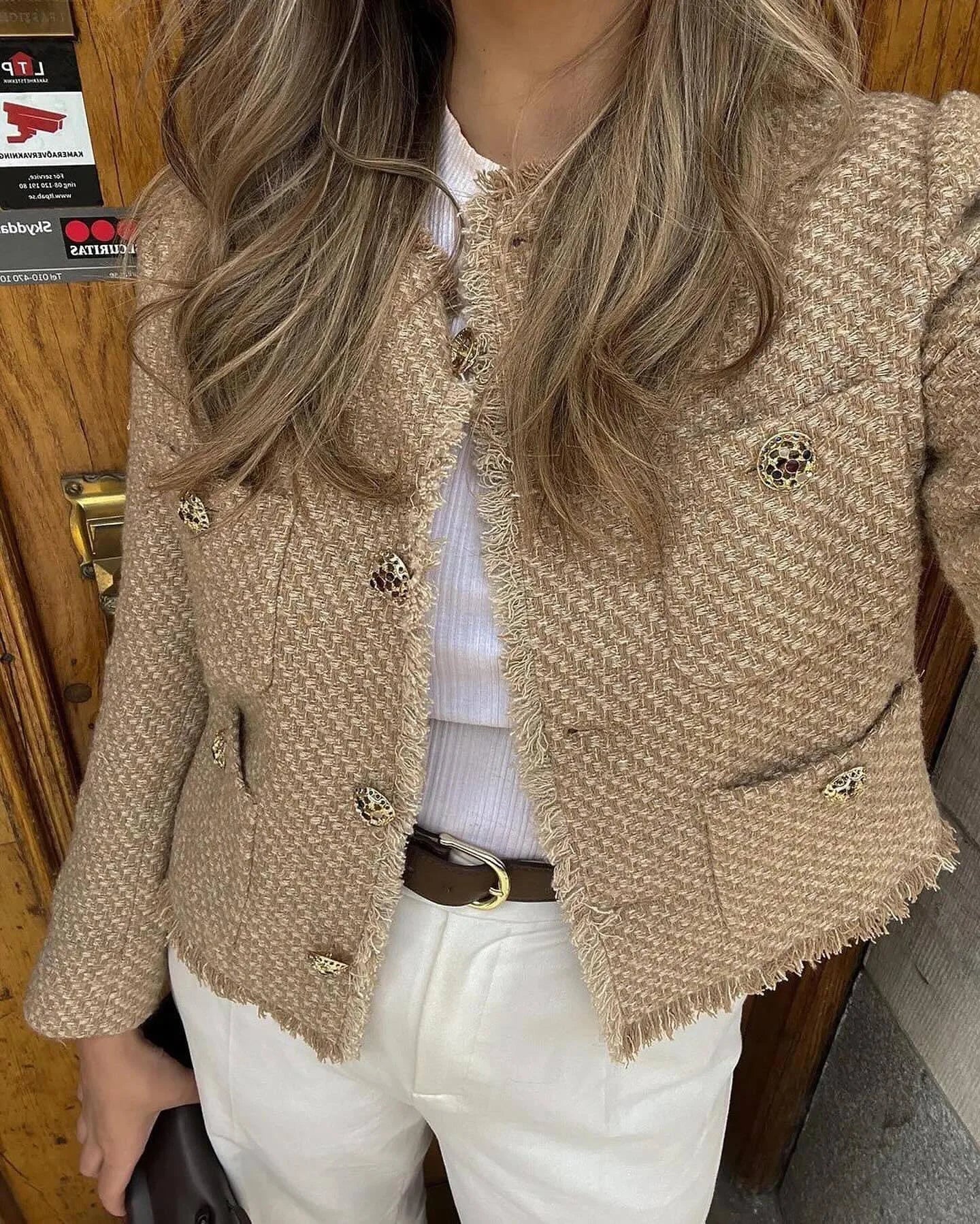 Veste en tweed Valena pour femme | Laine, avec boutons 3