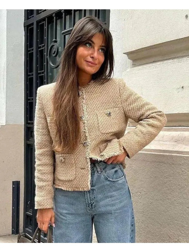 Veste en tweed Valena pour femme | Laine, avec boutons 4