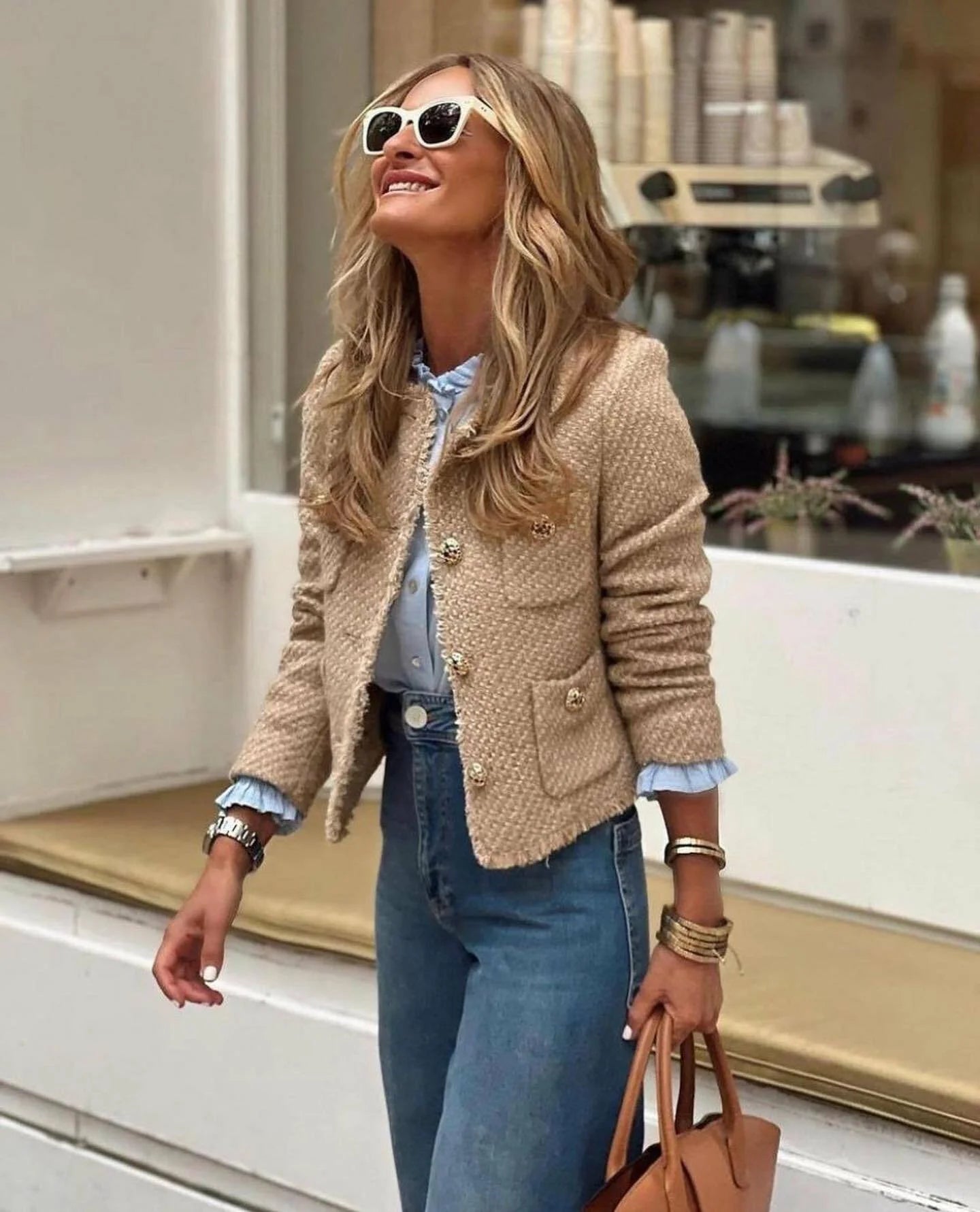 Veste en tweed Valena pour femme | Laine, avec boutons 5