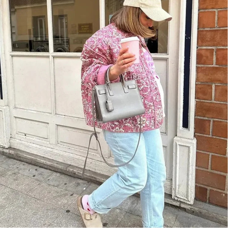 Veste matelassée fleurie Aura pour femme | Manches longues et col rond 8