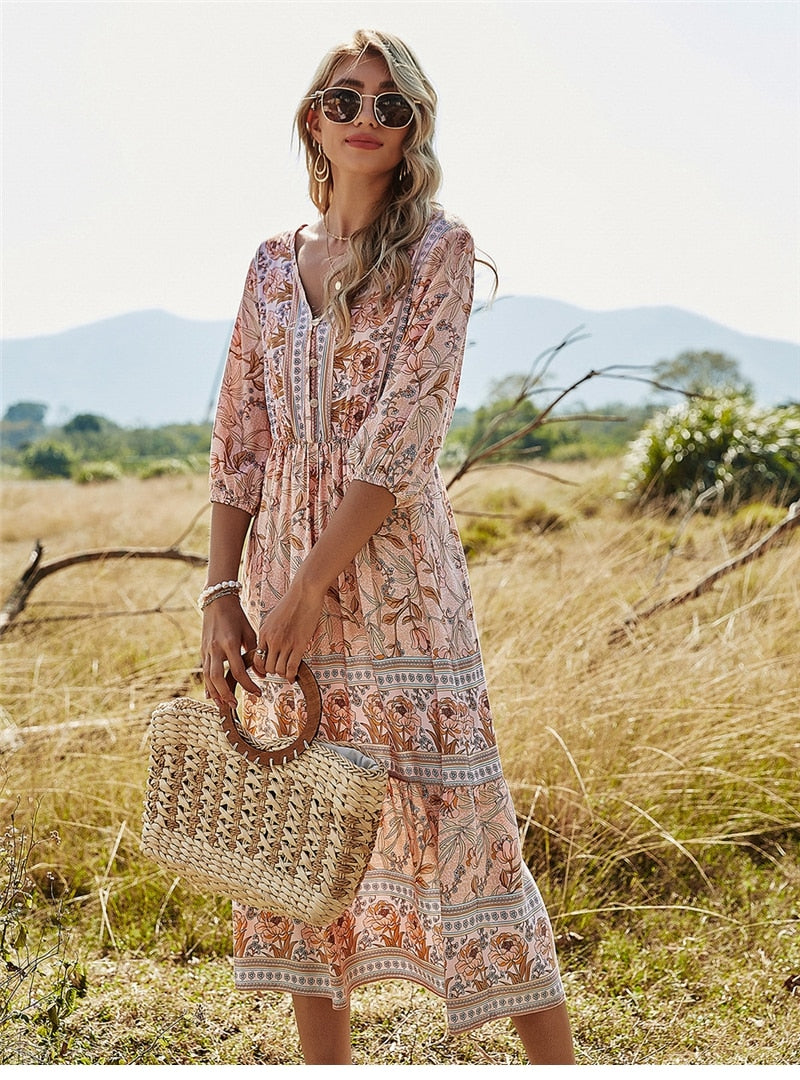 Béa Robe d'Été Femme | Silhouette Flottante, Style Bohème Chic