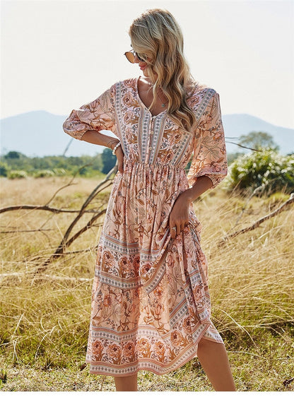 Béa Robe d'Été Femme | Silhouette Flottante, Style Bohème Chic