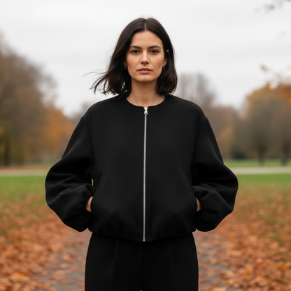 Blouson aviateur d'hiver Lisana pour femme | Zippé, style rétro 1