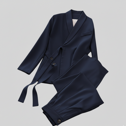 Costume coréen pour femme Amara | avec blazer ceinturé et pantalon large 2