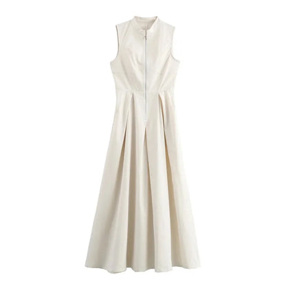 Elara Robes Longues Femme Plissées pour Été | Élégantes, Sans Manches, Midi 6