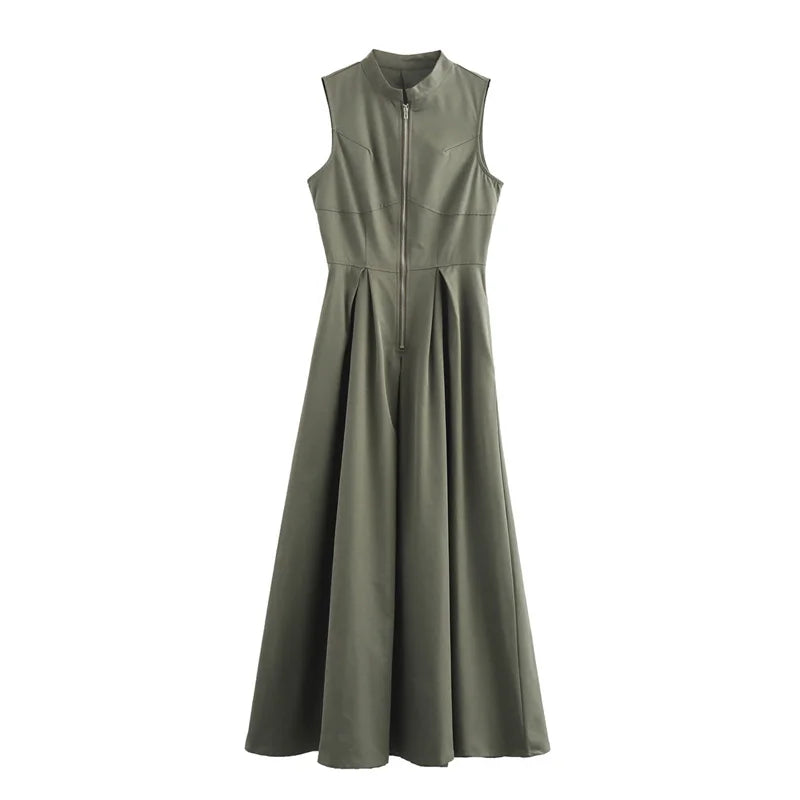 Elara Robes Longues Femme Plissées pour Été | Élégantes, Sans Manches, Midi 7