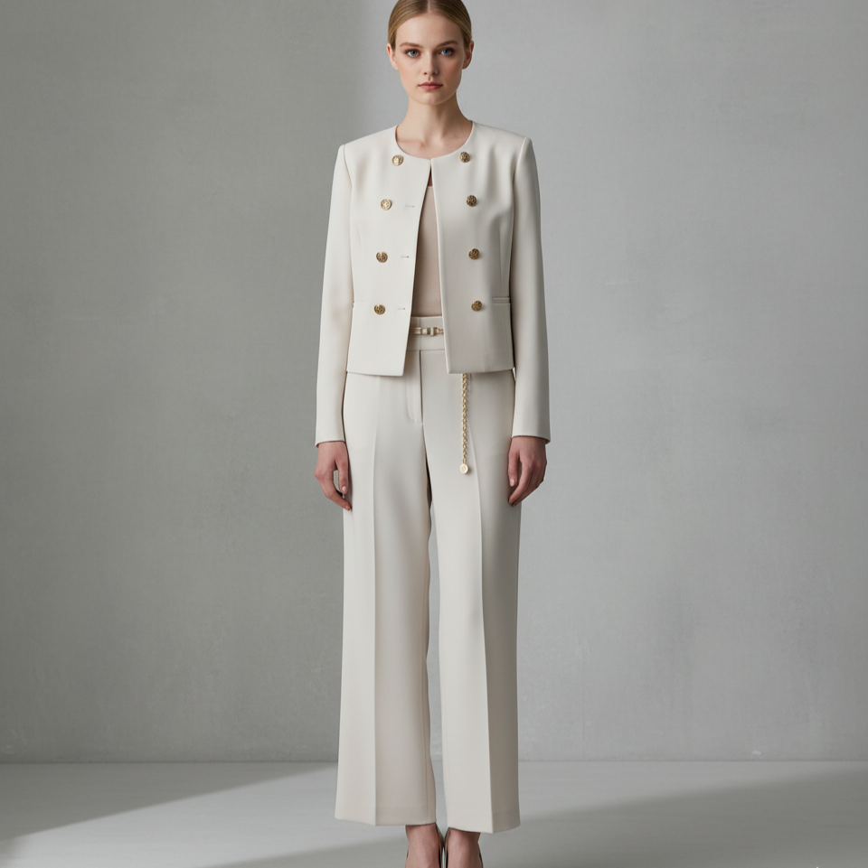 Ensemble blazer croisé Birgit pour femme | avec pantalon taille haute 1