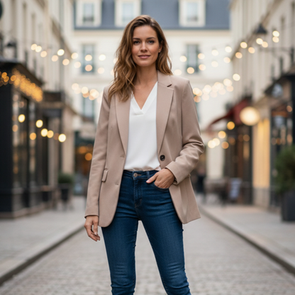 Elixia Veste Femme Chic en Tissu Léger | Coupe Droite, Élégante, Polyvalente