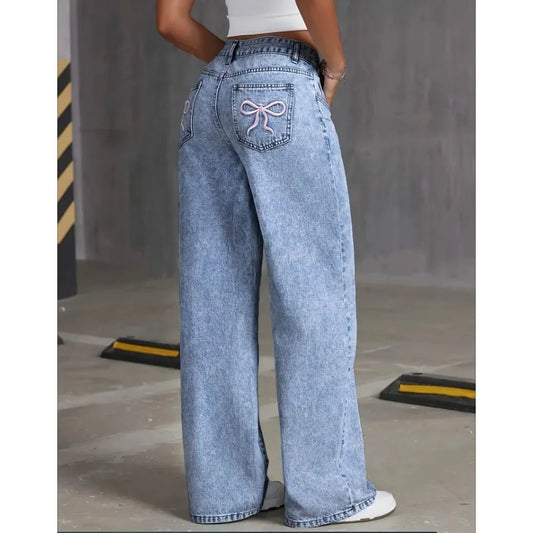 Liora Jean Femme Évasé à Taille Haute | Denim, Poches Brodées, Style Décontracté 1