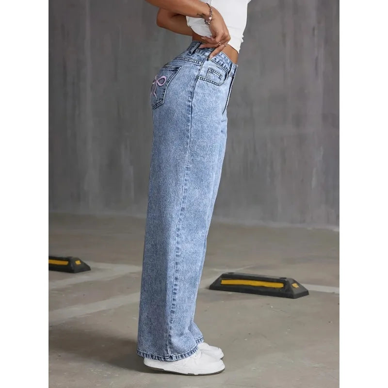 Liora Jean Femme Évasé à Taille Haute | Denim, Poches Brodées, Style Décontracté 3