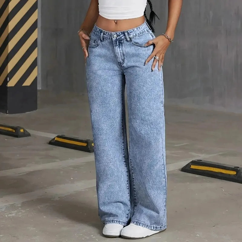 Liora Jean Femme Évasé à Taille Haute | Denim, Poches Brodées, Style Décontracté 4