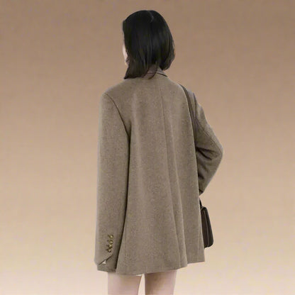 Liora Veste Blazer Femme Noir en Laine Mélangée | Épais, Confortable, Élégant 2