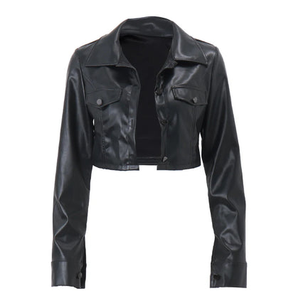 Liora Veste Femme en Similicuir à Col Rabattu | Tendance Y2K, Détails Boutonnés 5