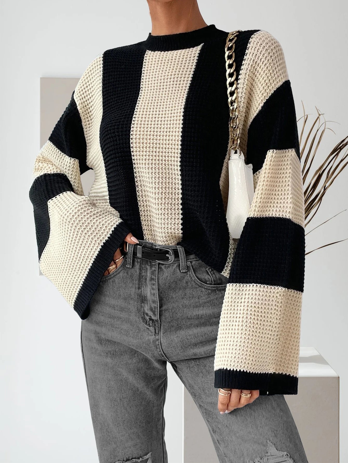 Lira Hauts en Tricot Colorblock à Manches Longues pour Femme | Confortables, Décontractés 2