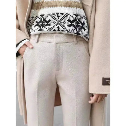 Pantalon élégant en tweed Tavia pour femme | Taille haute, effet amincissant 2