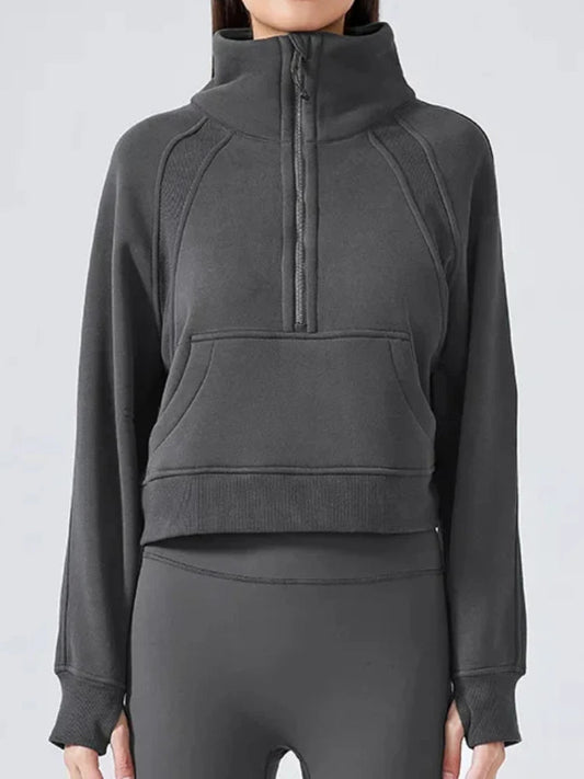 Pull col roulé demi-zippé Pearl pour femme | Polaire chaude pour l'hiver 0