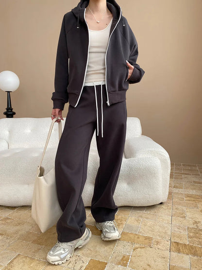 Survêtement femme Corallina avec sweat à capuche et pantalon large | Taille haute, couleur unie 6