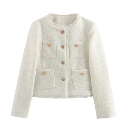 Veste en tweed Valena pour femme | Laine, avec boutons 7