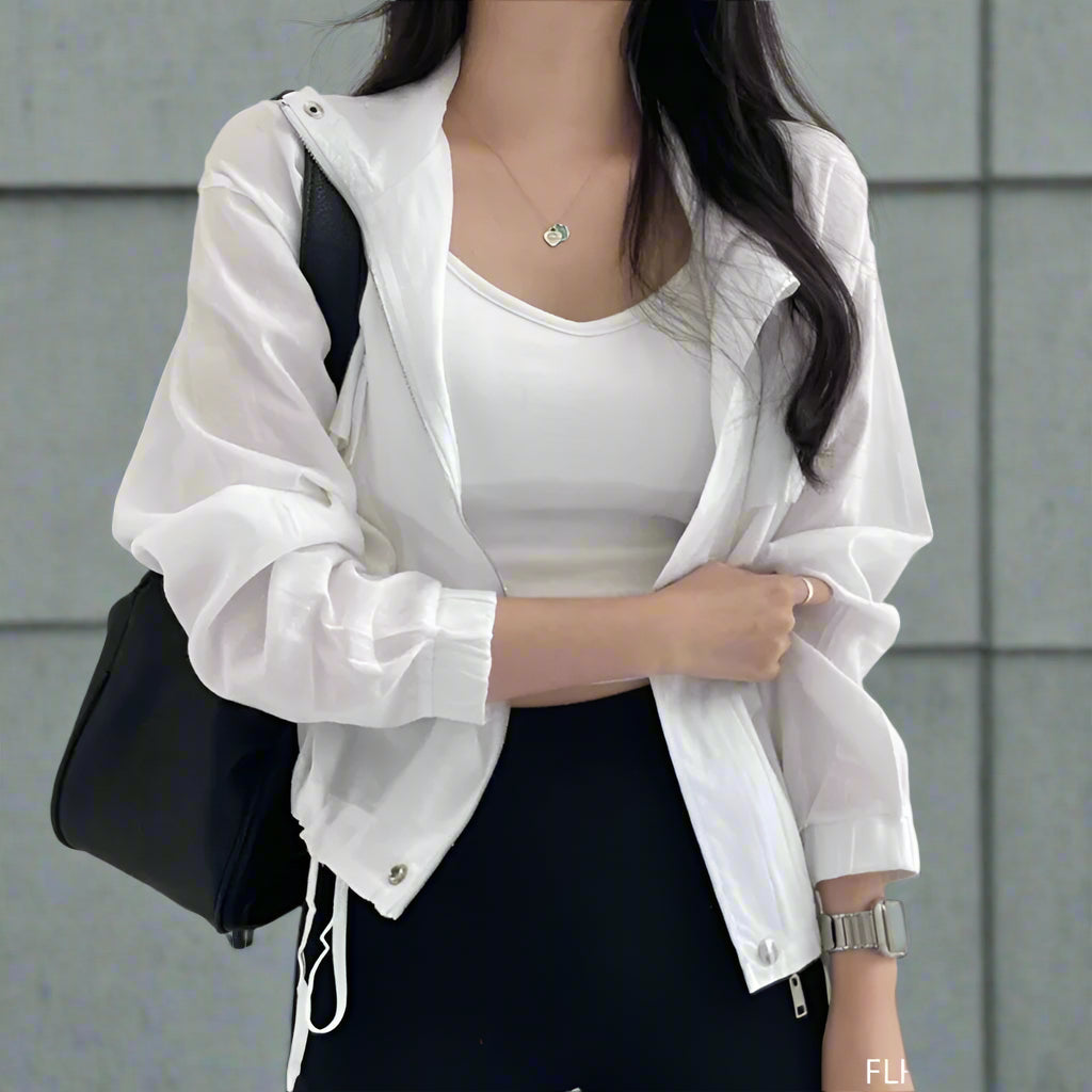 Veste légère style coréen Flera pour femme | Manches longues, lin et coton 2