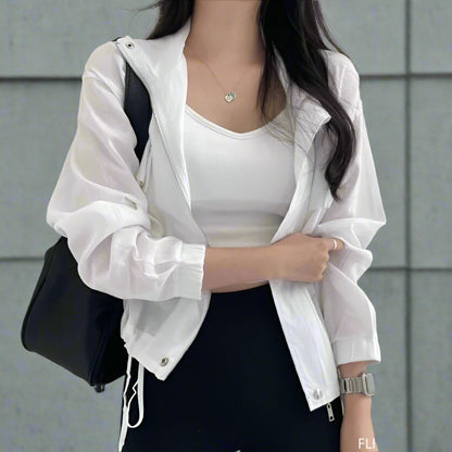 Veste légère style coréen Flera pour femme | Manches longues, lin et coton 2