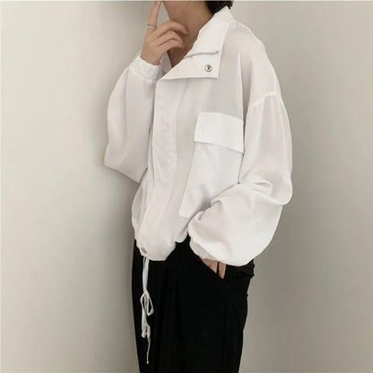 Veste légère style coréen Flera pour femme | Manches longues, lin et coton 4